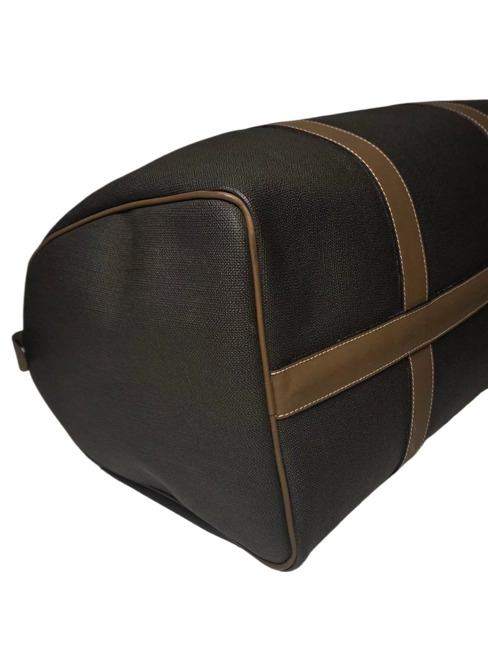 DUNHILL NWOT Men's Canvas & Leath Boston Duffle Bag + Brass Lock & Keys & ID Tag